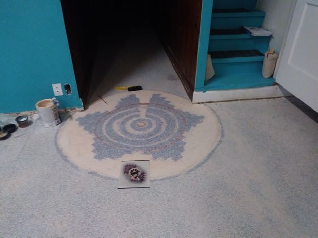 Wedding Basket sand painting floor design
